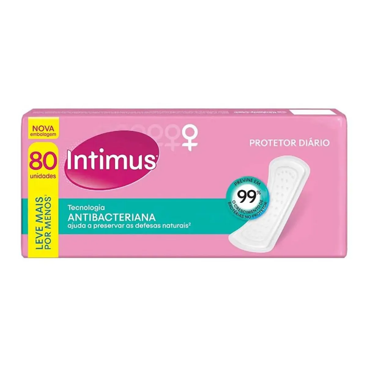 Kit c/4 Absorvente Iintimus Protetor Diário Antibac Suave 80 Unidades
