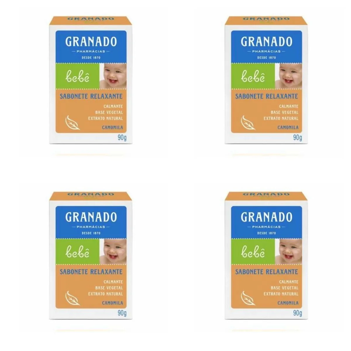 Kit c/4 Sabonetes Infantil Granado Bebê 90g Camomila