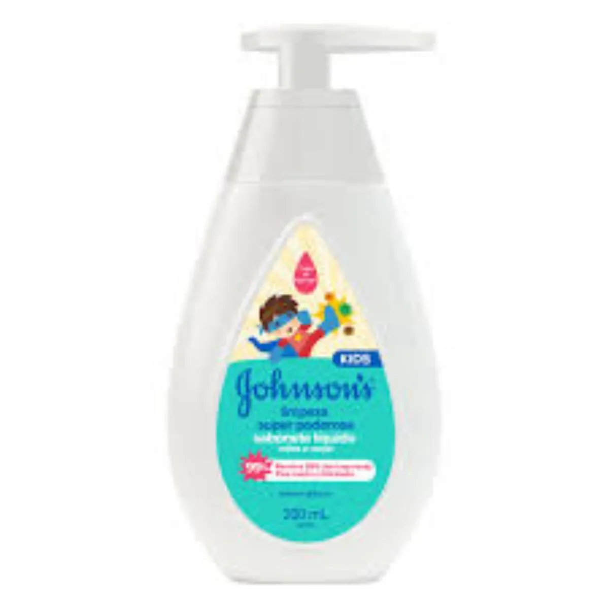 Kit c/4 Sabonete Liquido Johnson & Johnson Infantil Limpeza 200ml Super Poderosa