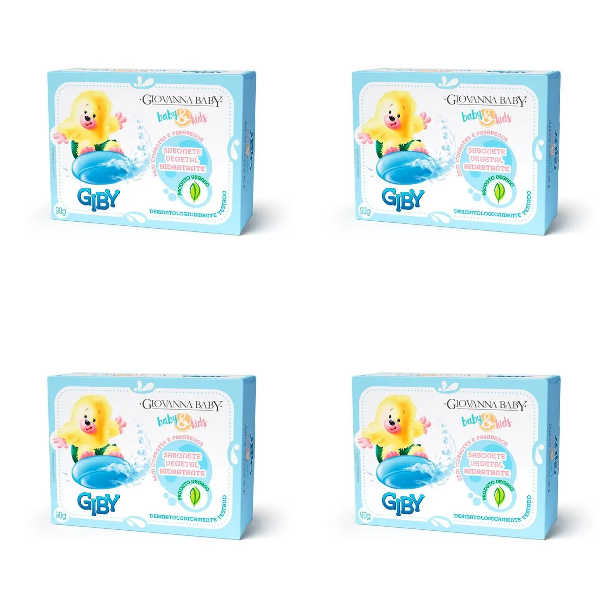 Kit c/4 Sabonetes Giovanna Baby Baby&Kids 80g Azul