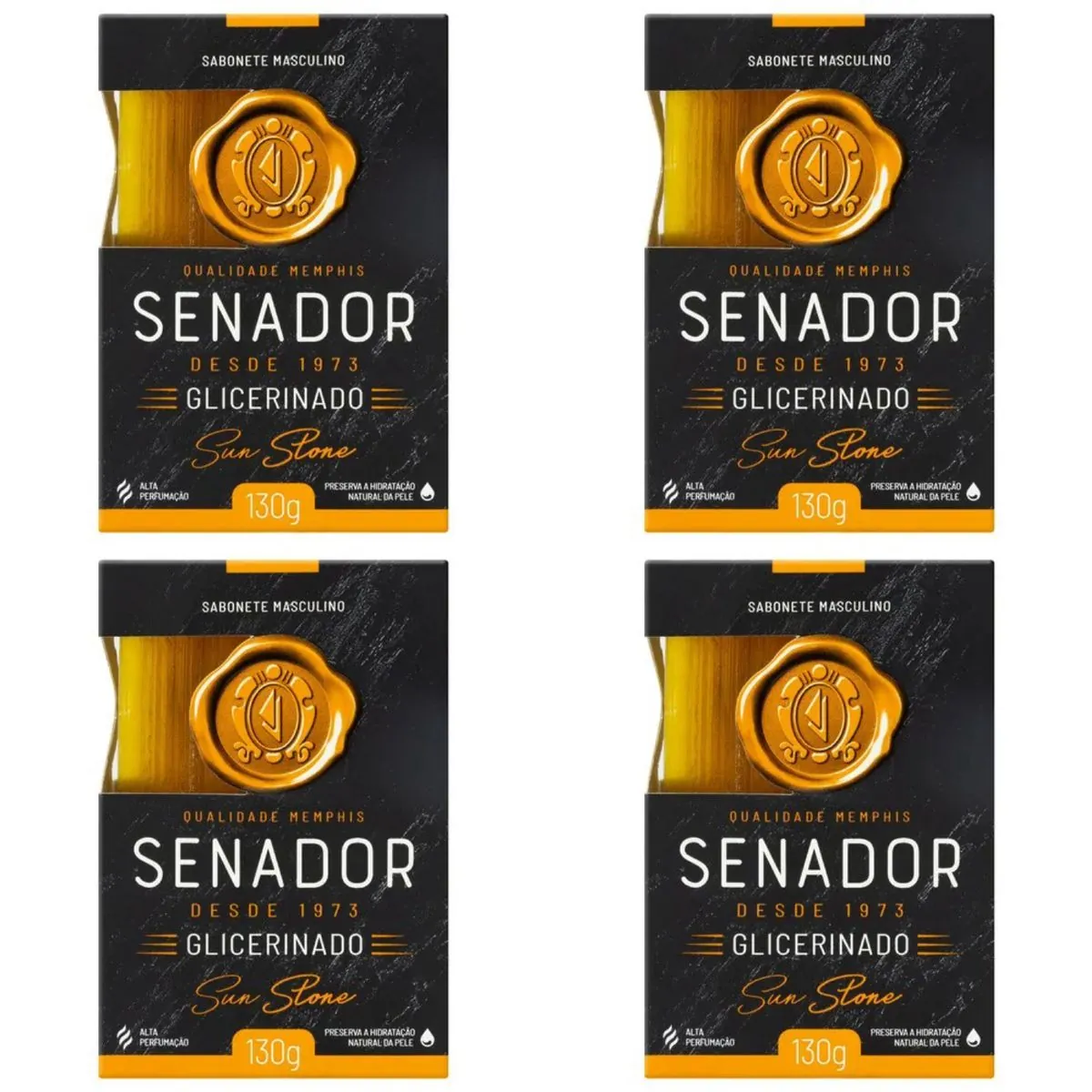 Kit c/4 Sabonetes Senador Glicerinado 130g SUN Stone