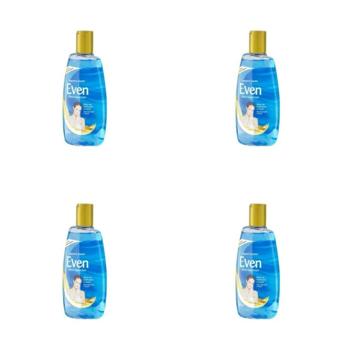 Kit c/4 Sabonetes Líquido Even 250ml Óleos De Amêndoas E Cacau