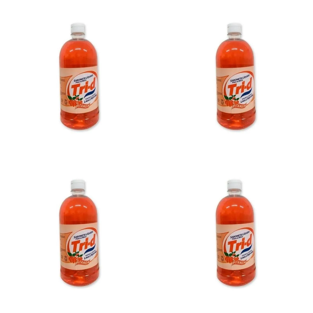 Kit c/4 Sabonetes Liquido Tri-D 1L Para Mãos Pitanga
