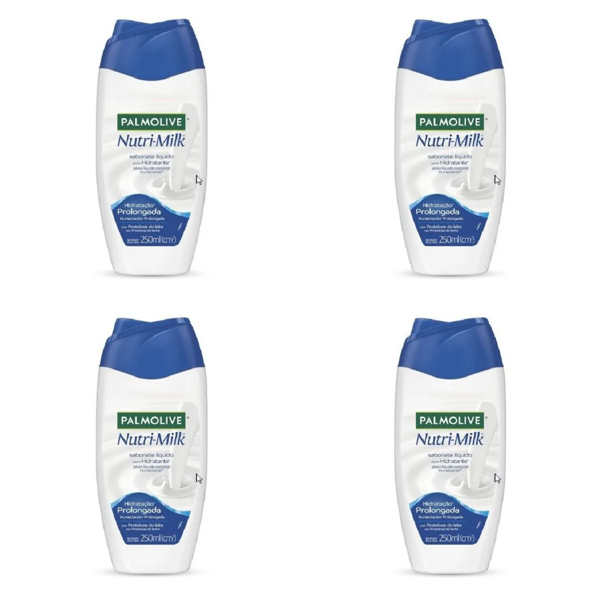 Kit c/4 Sabonetes Liquido Palmolive 250ml Nutrilmilk