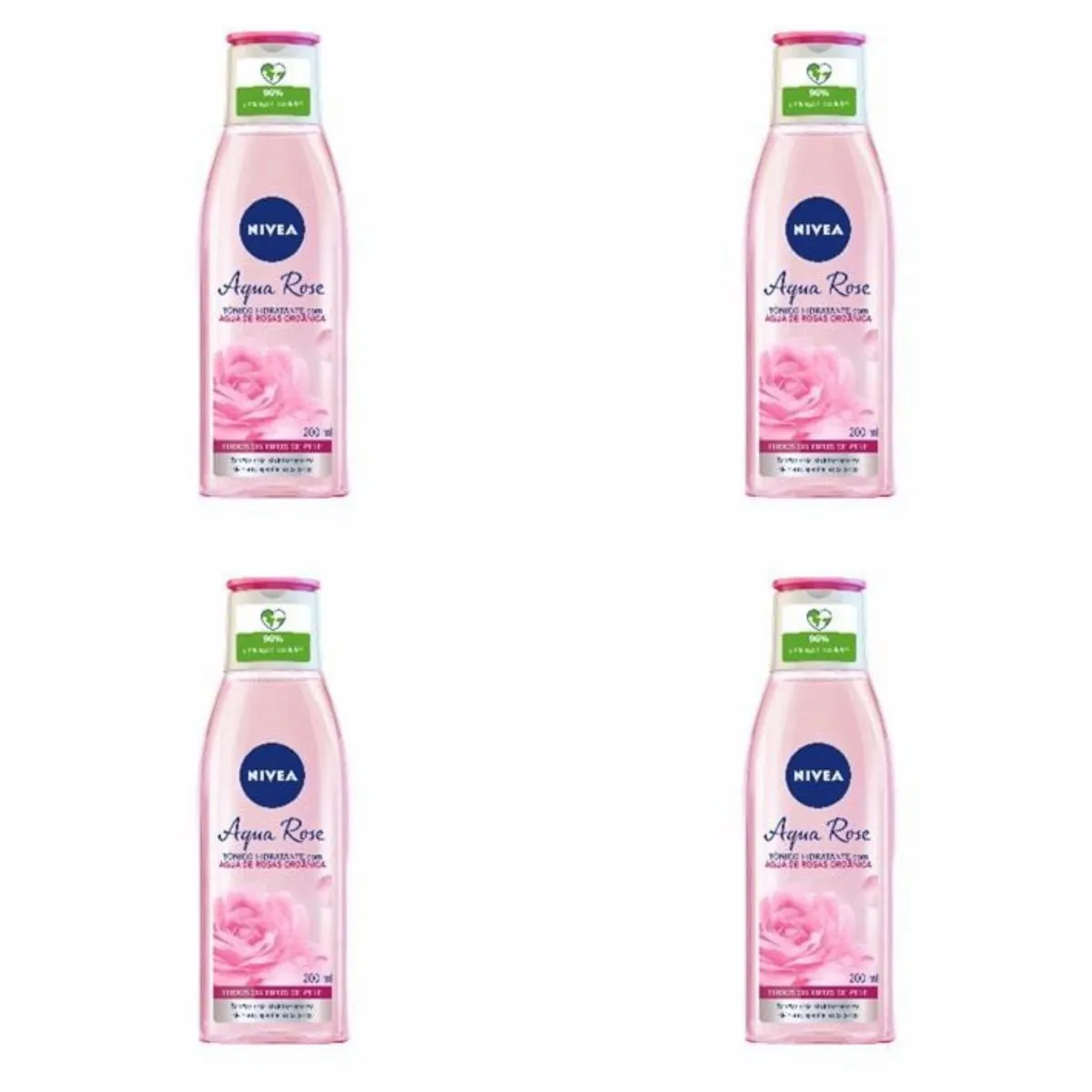 Kit c/4 Sabonetes Facial Gel Nivea Hidratante Aqua Rose 200ml