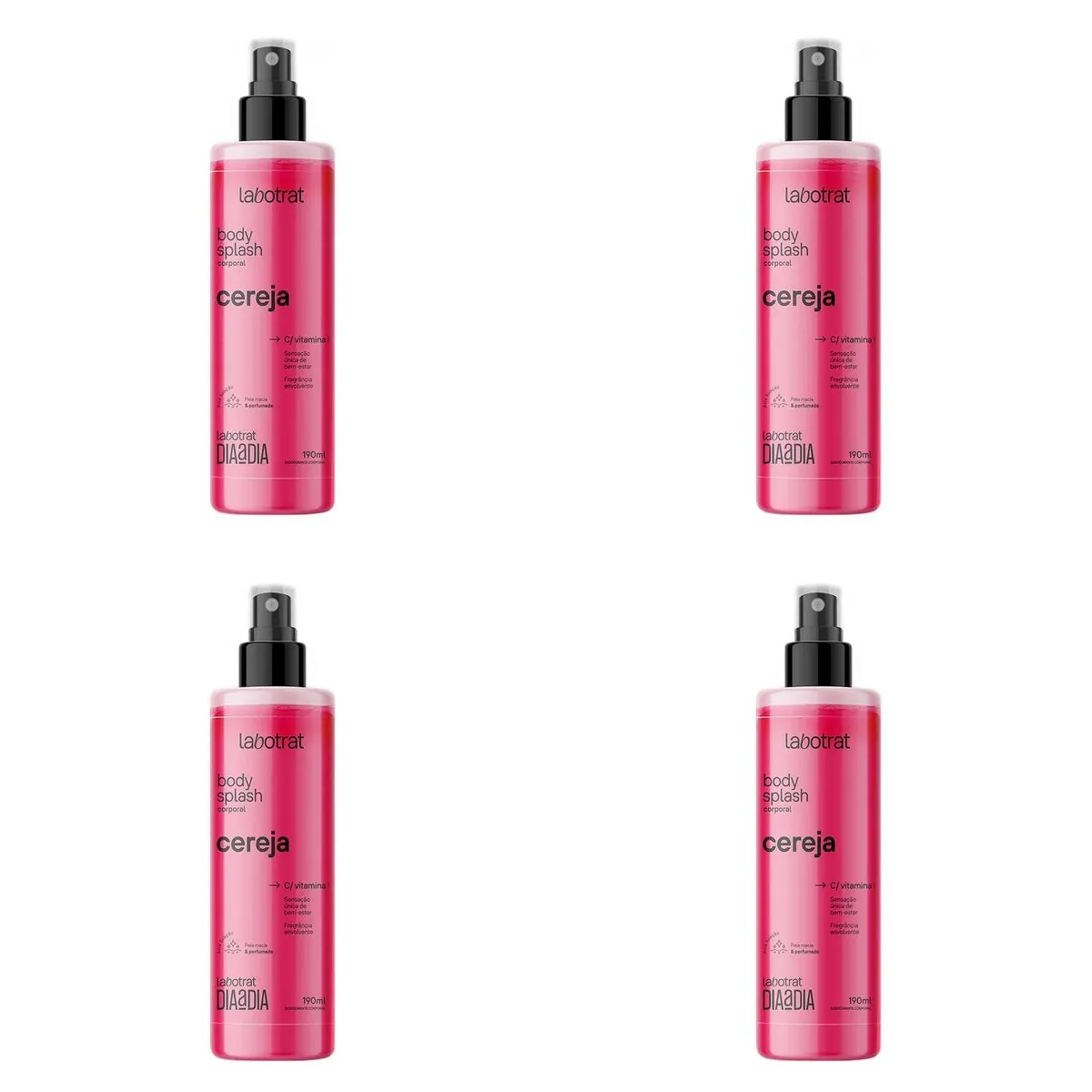 Kit c/4 Sabonetes Cereja Dia A Dia 190Ml Labotrat