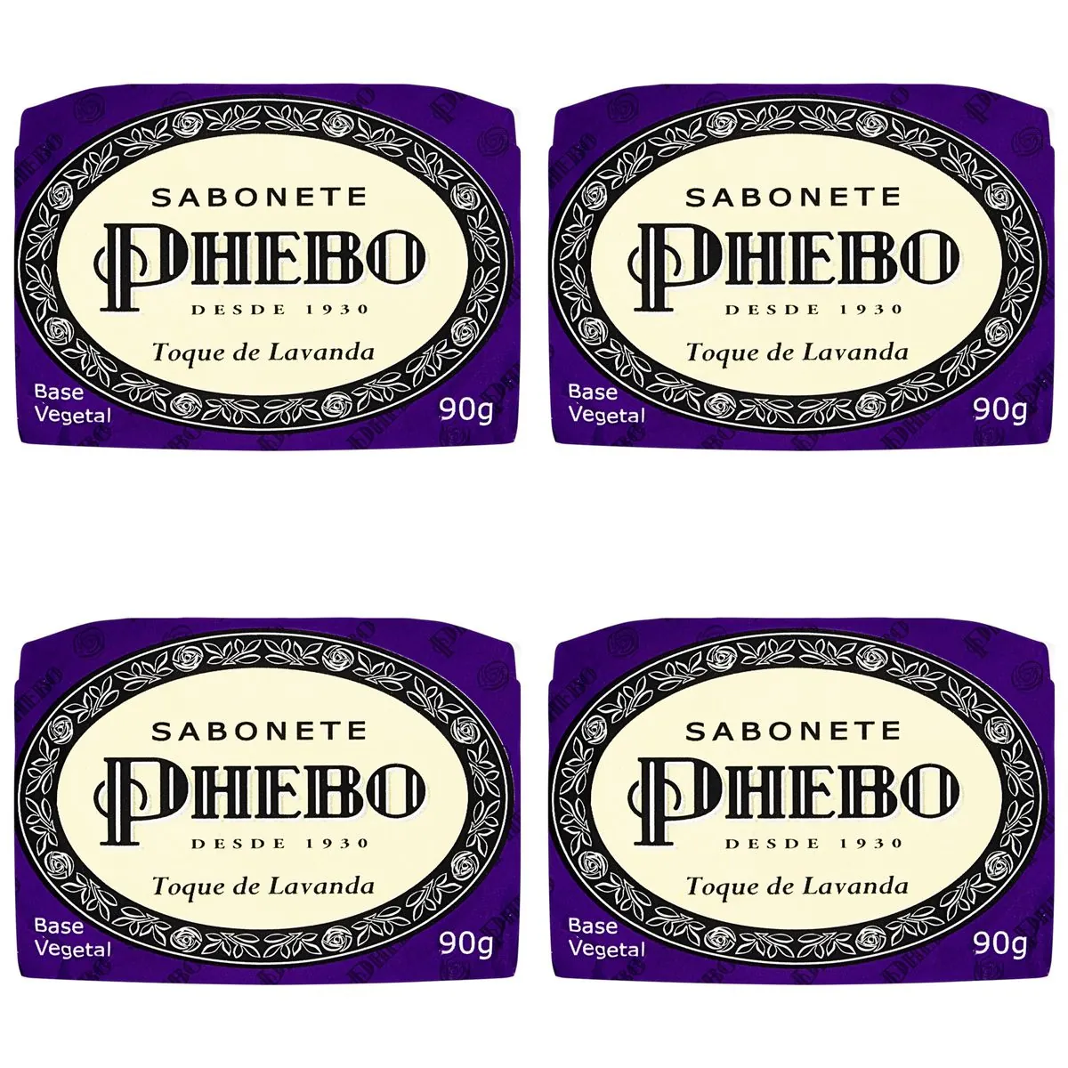 Kit c/4 Sabonetes Phebo Toque De Lavanda 90g cada