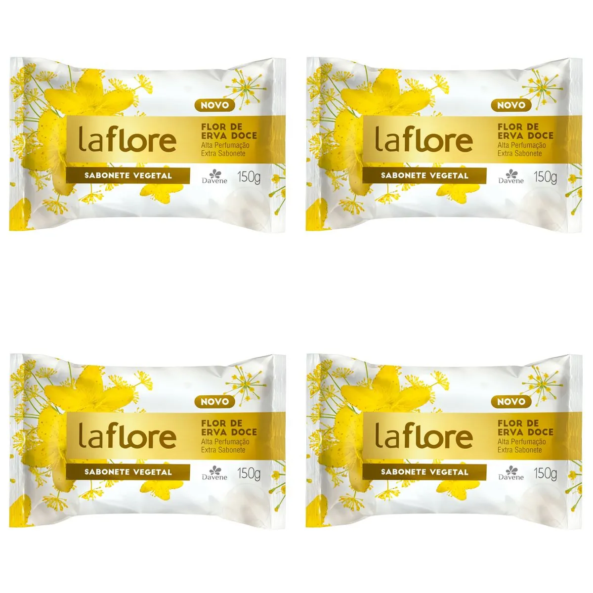 Kit c/4 Sabonetes Davene Laflore Erva Doce 150g