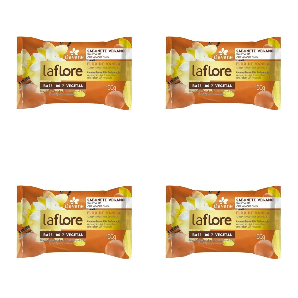 Kit c/4 Sabonetes Davene Laflore Vanila 150g