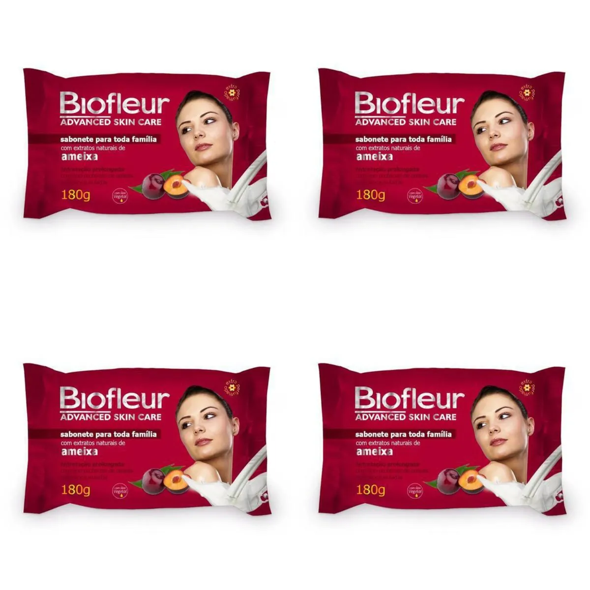 Kit c/4 Sabonetes Biofleur 180g Ameixa 180g cada