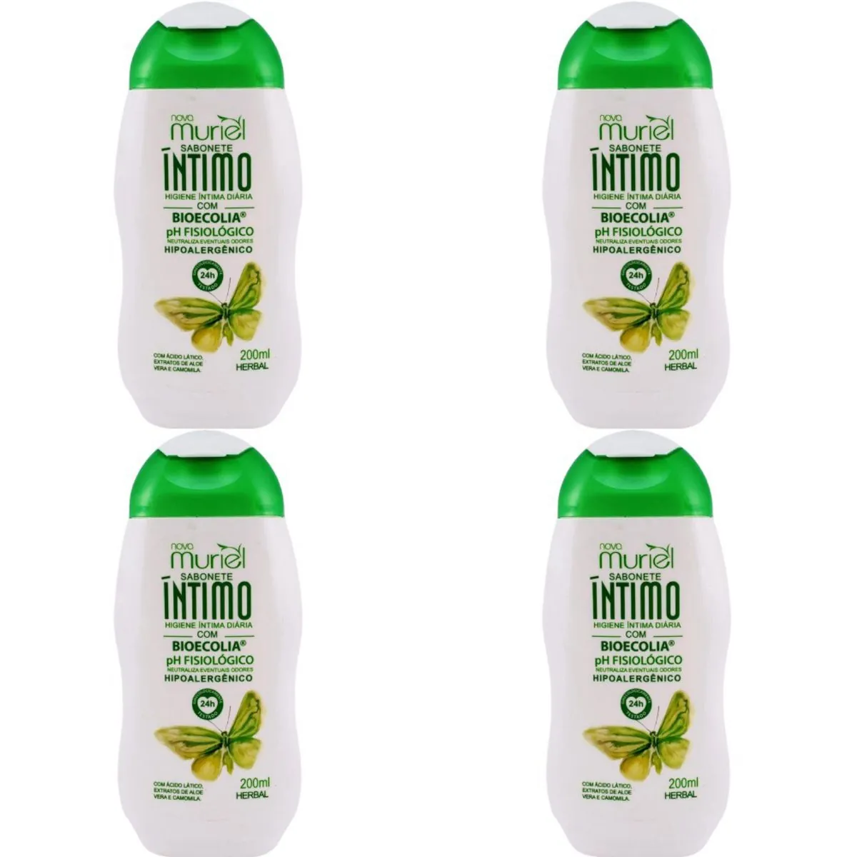 Kit c/4 Sabonetes Muriel Intimo Herbal 200ml cada