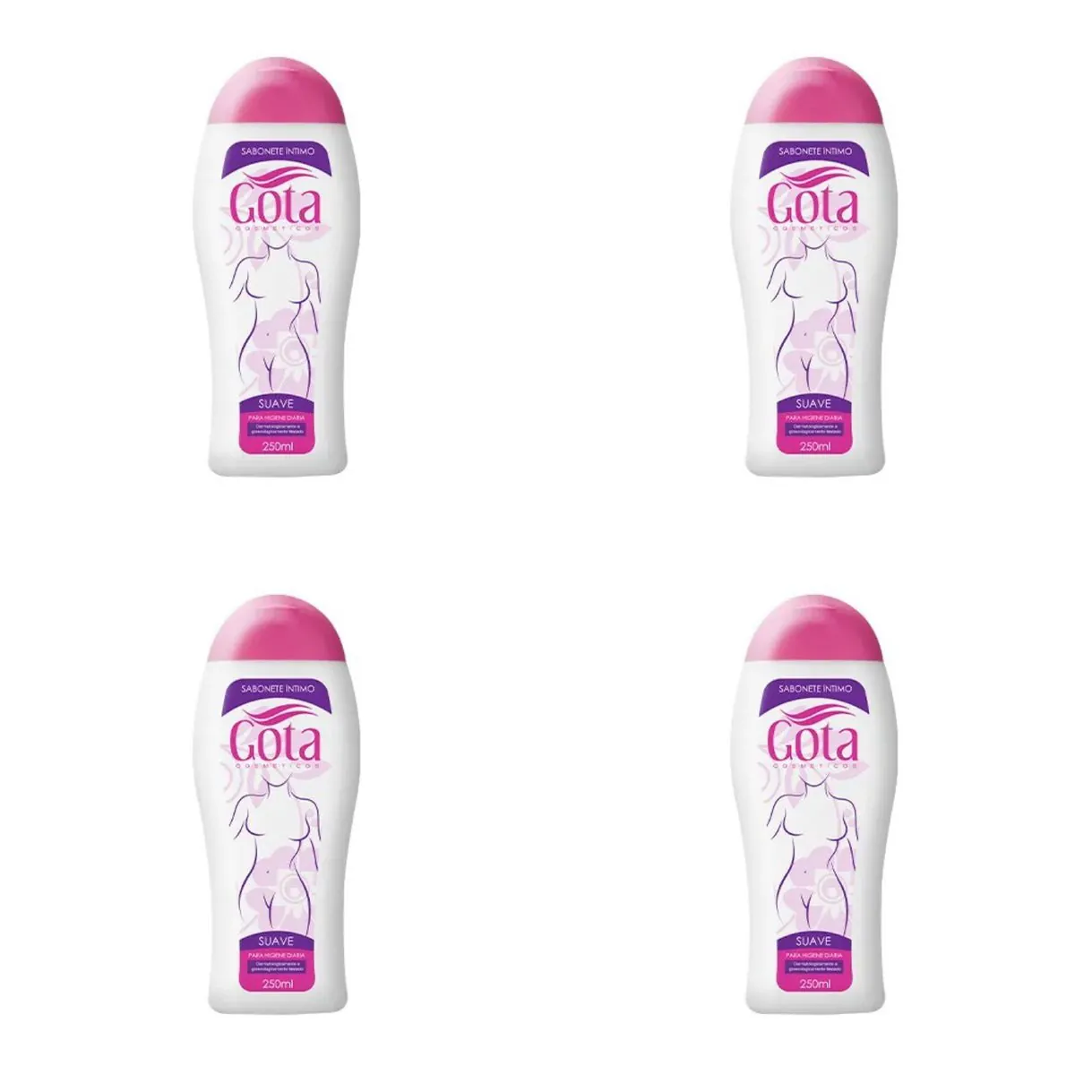 Kit c/4 Sabonetes Gota Dourada Íntimo Suave 250ml