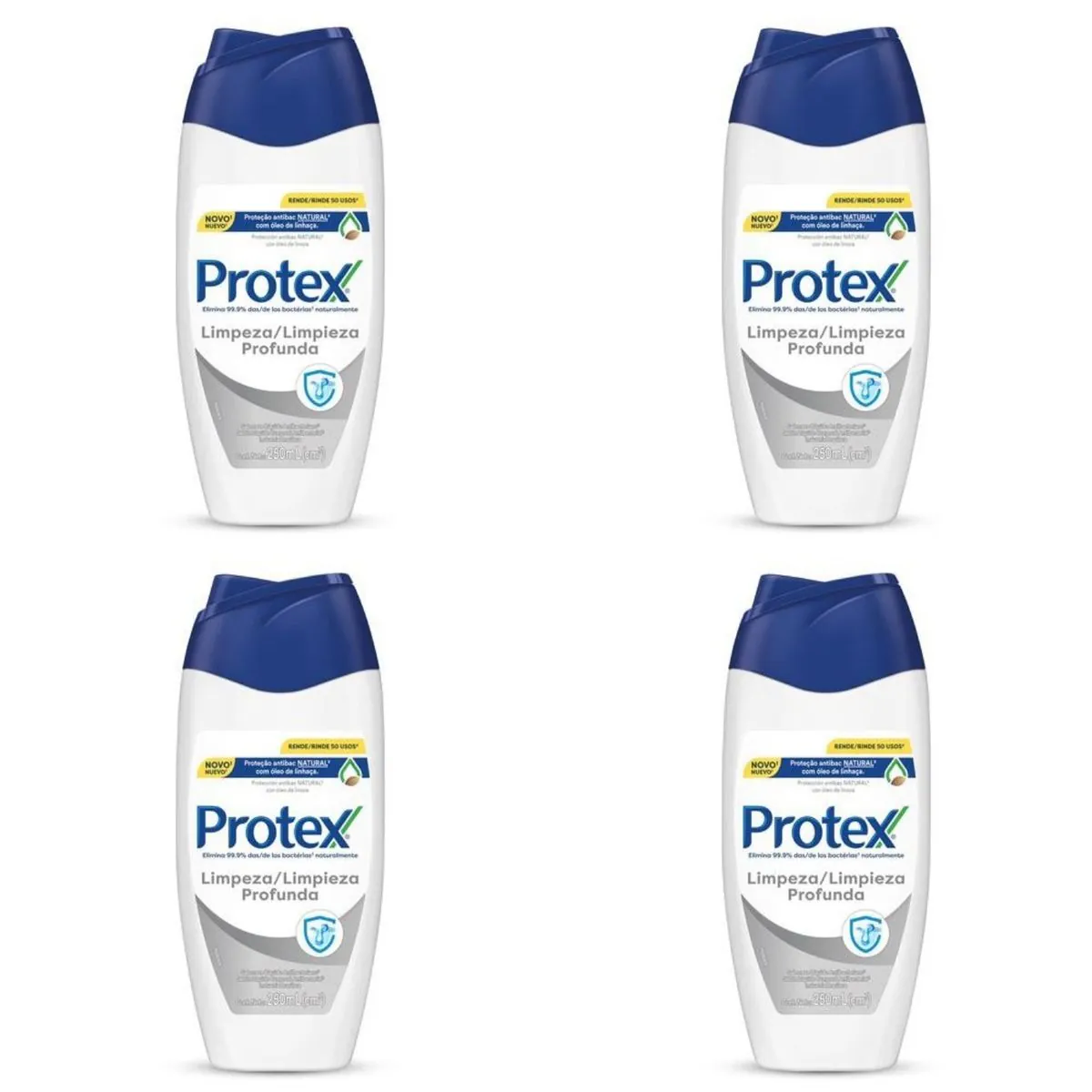 Kit c/4 Sabonetes Líquido Protex Limpeza Profunda 250ml