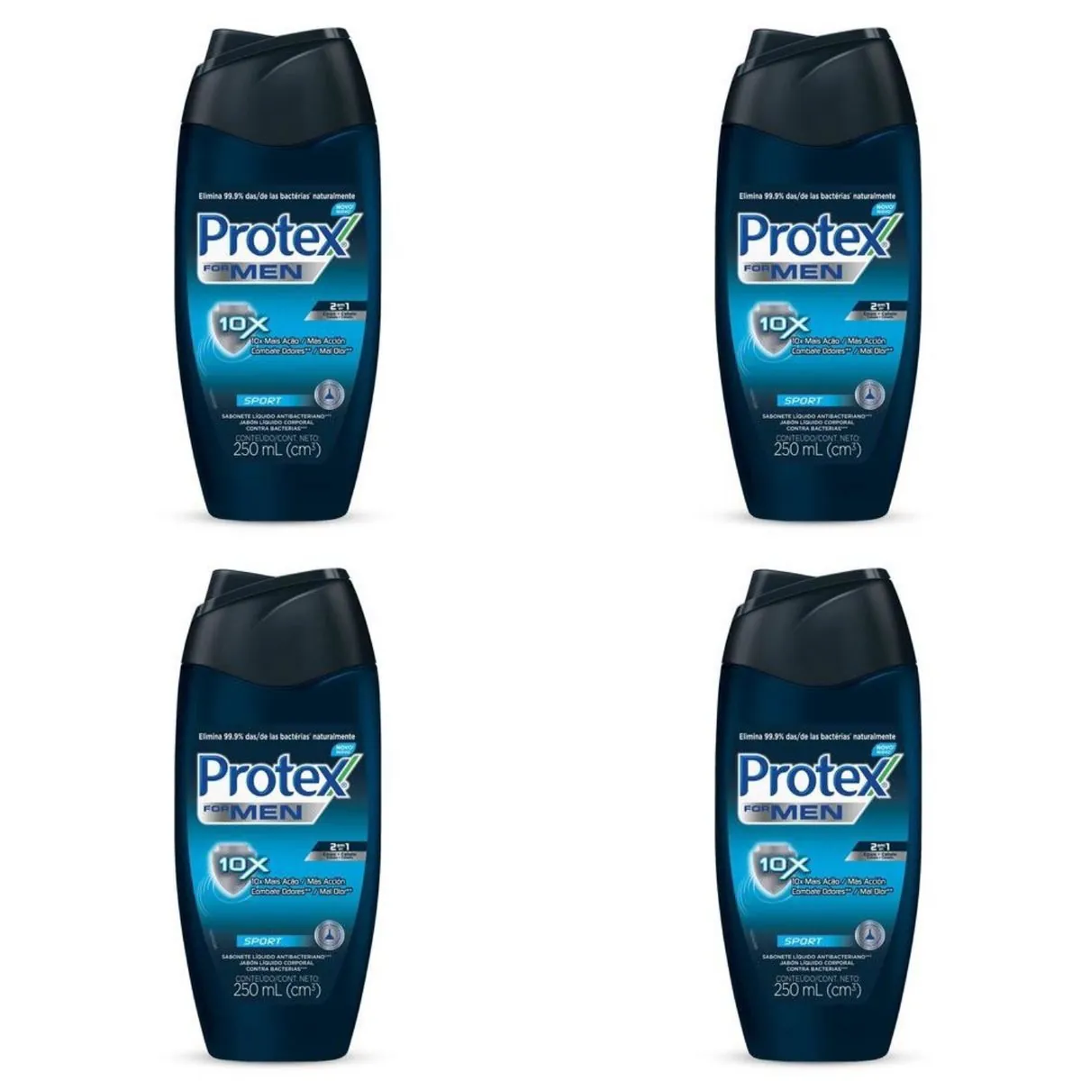Kit c/4 Sabonete Líquido Protex Men Sports 250ml