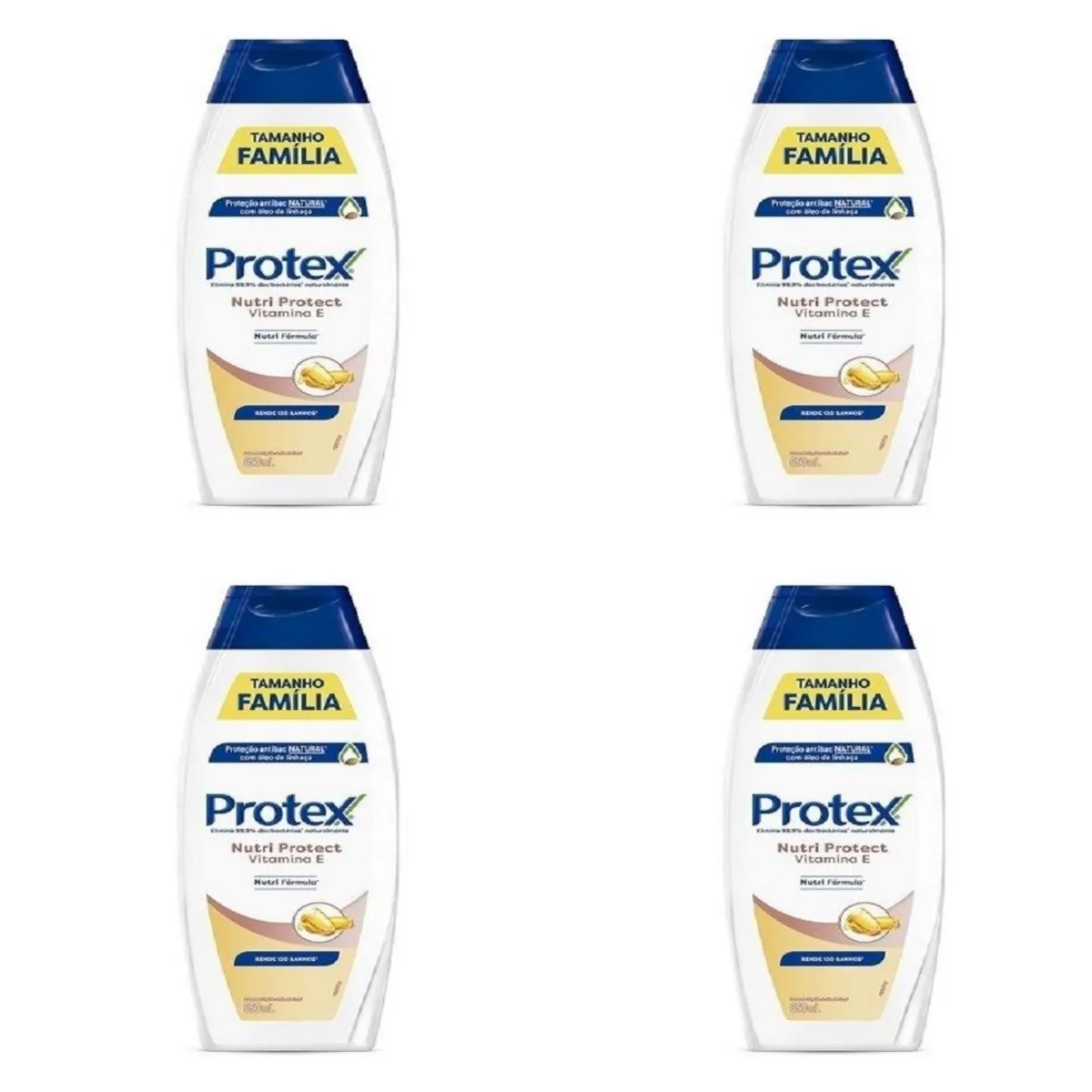 Kit c/4 Sabonete Líquido Protex Vitamina E 650ml