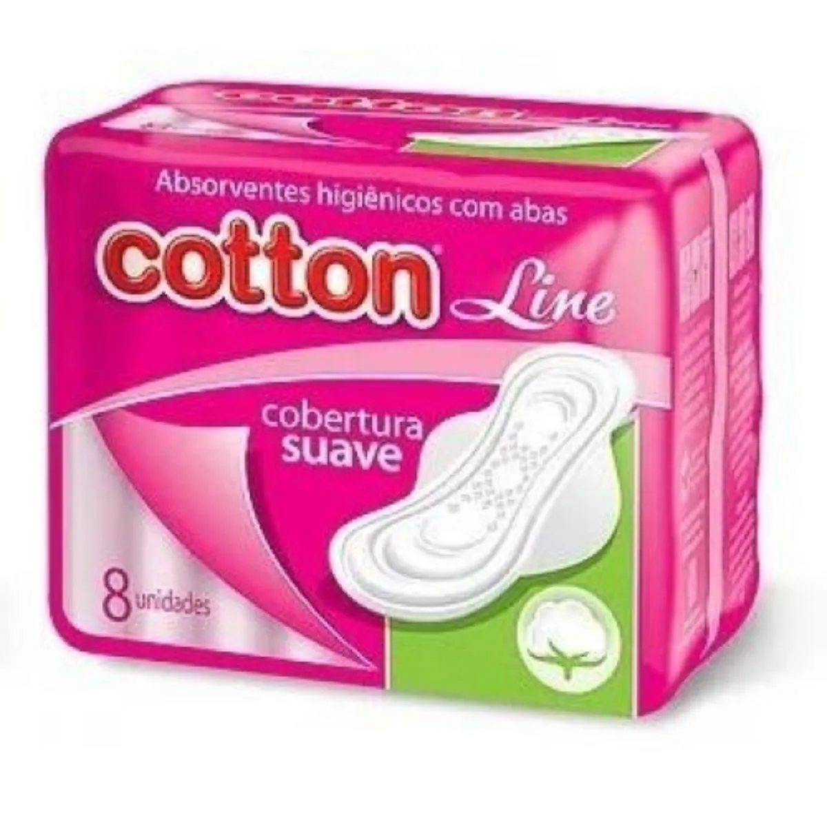 Kit c/9 Absorvente Cotton C/Abas Suave