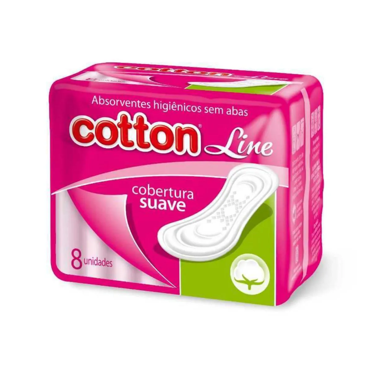Kit c/9 Absorvente Cotton S/Abas Suave 8 unidades