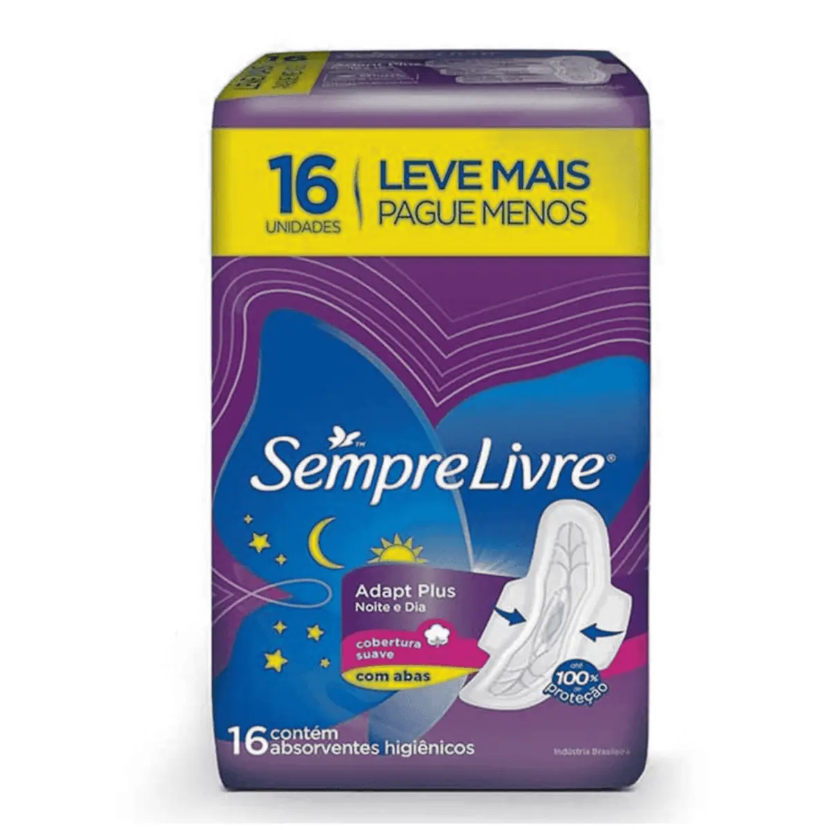 Kit c/9 Absorvente Sempre Livre Conforto Noturno Cobertura Suave Com Abas com 16 unidades