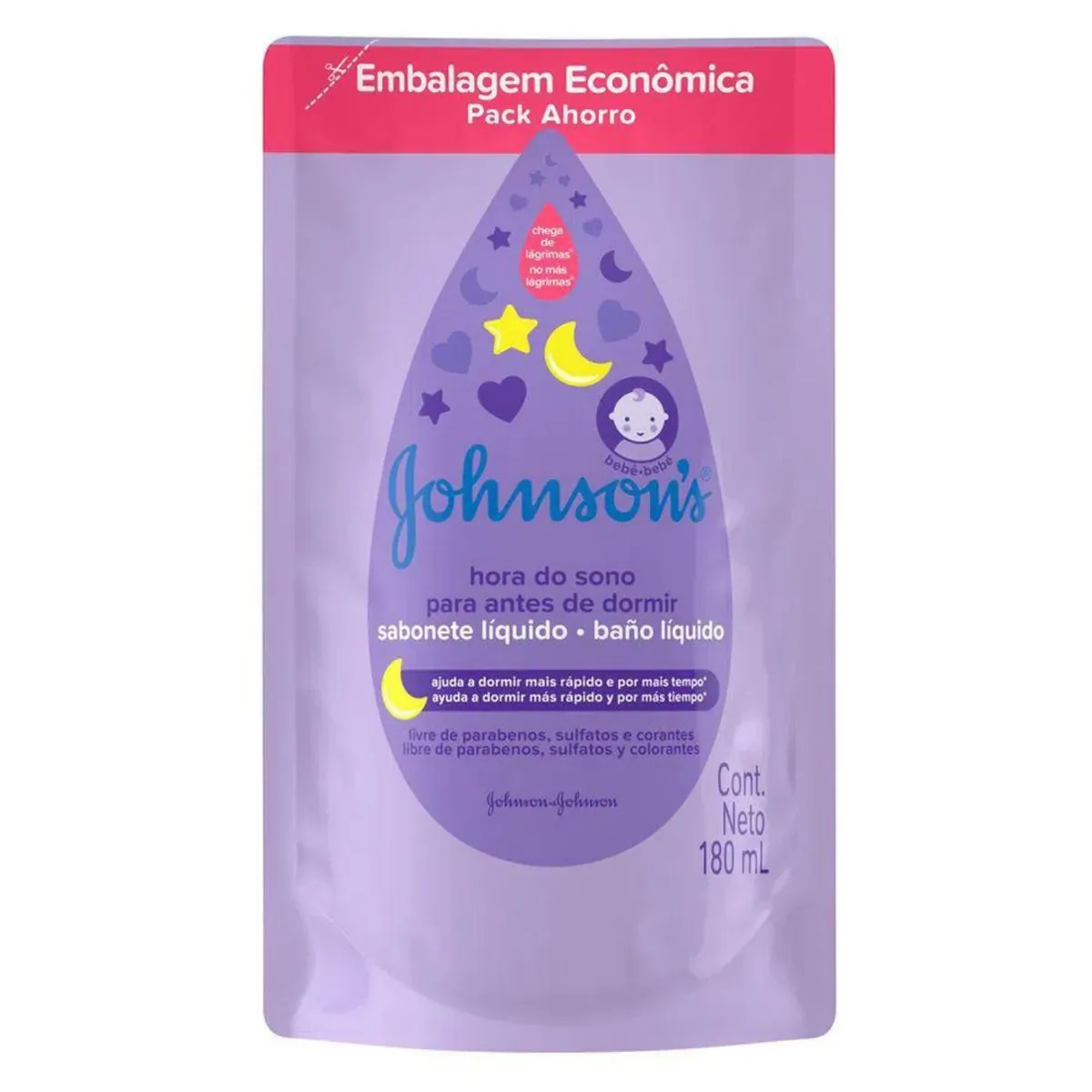 Kit c/9 Sabonete Liquido Corporal e Facial Johnsons Baby Hora do Sono 180ml