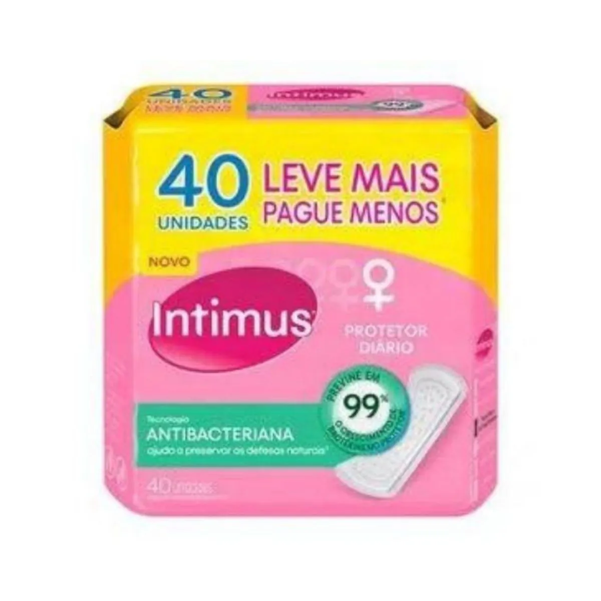 Kit c/9 Absorvente Intimus Protetor Diario Antibacteriana Suave 40 Unidades
