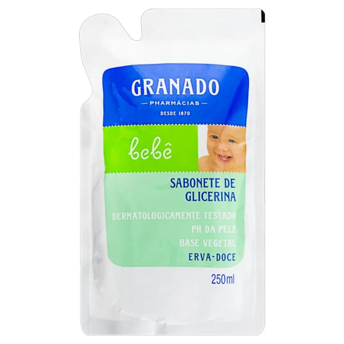Kit c/9 Sabonete Líquido Infantil Granado Bebê Refil 250ml Erva Doce