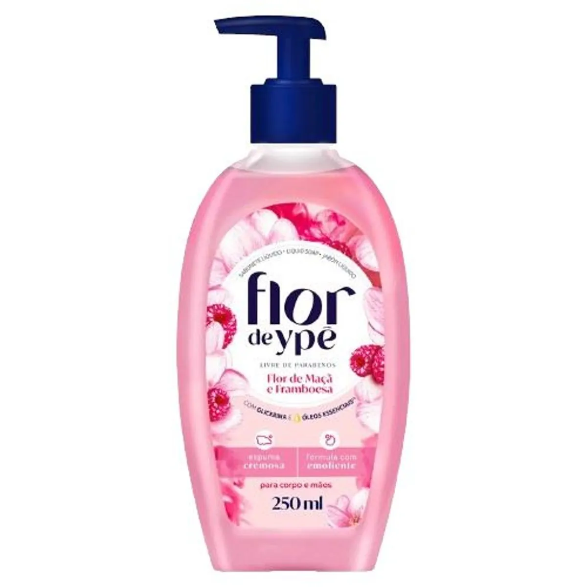 Kit c/9 Sabonete Líquido Flor De Ype 250ml Flor De Macã E Framboesa