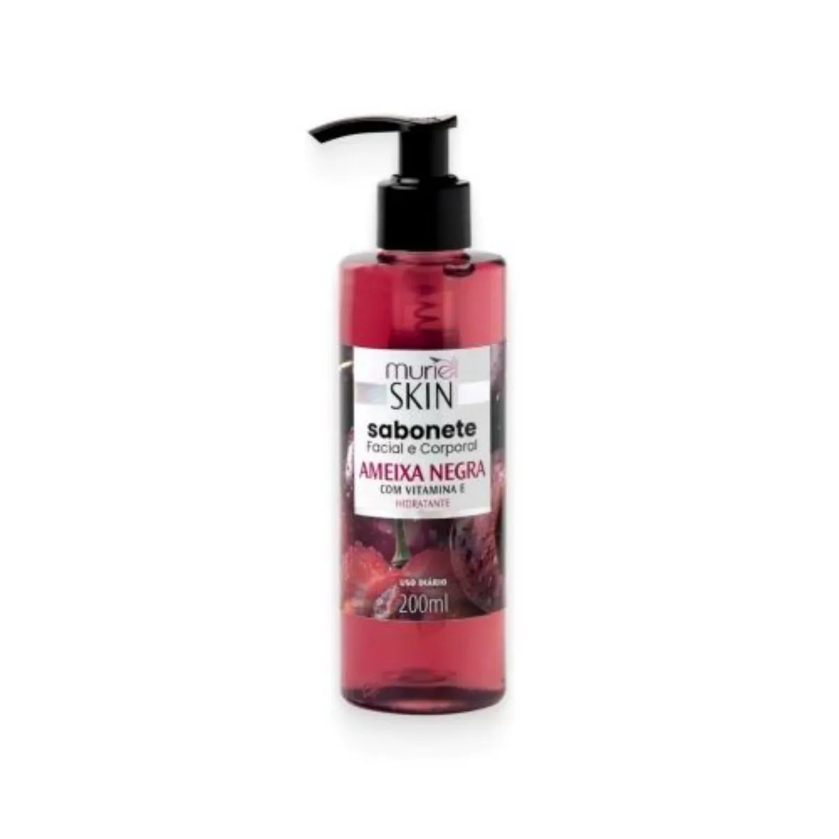 Kit c/9 Sabonete Liquido Facial Corporal Muriel Ameixa Negra 200ml