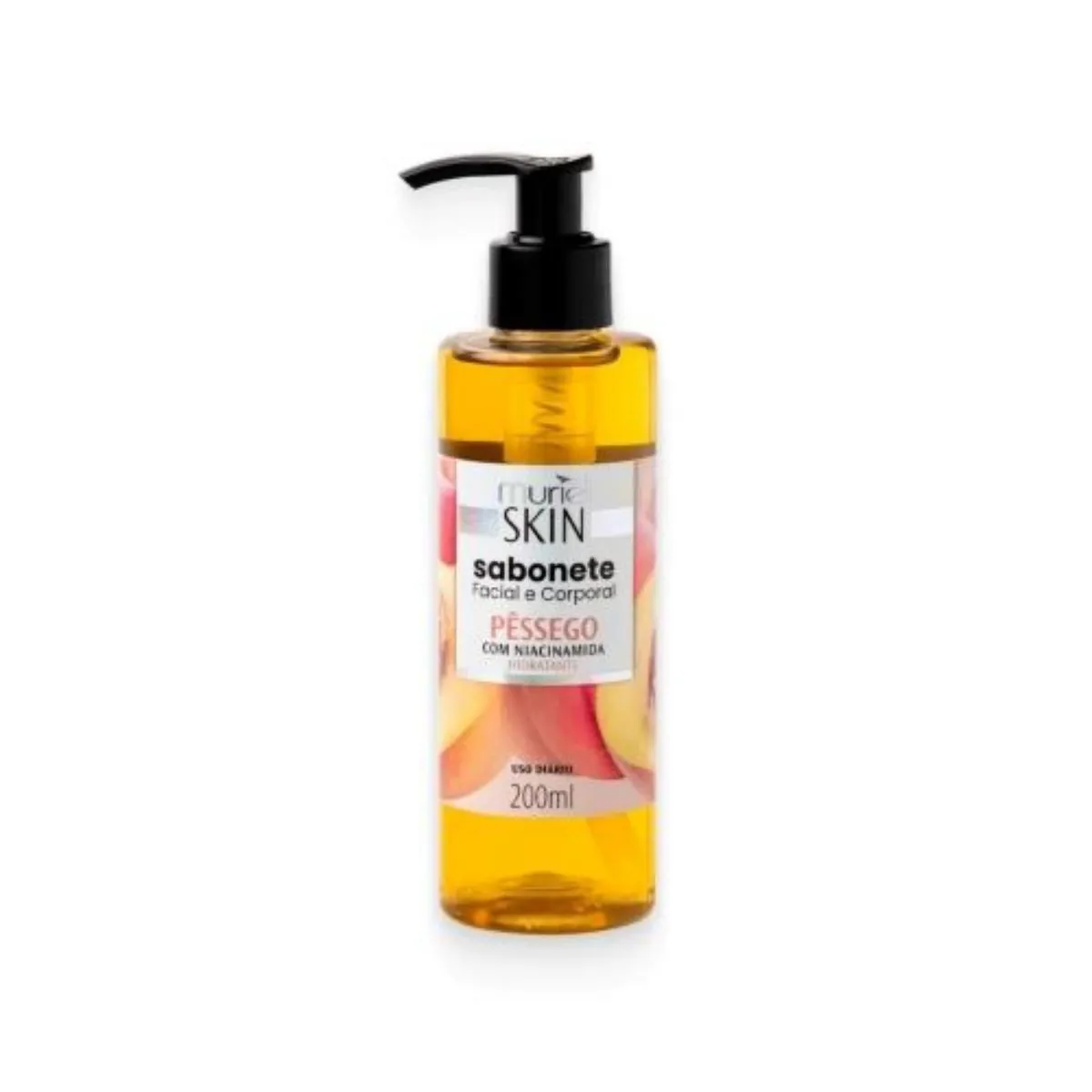 Kit c/9 Sabonete Líquido Facial Corporal Muriel Skin Pêssego 200ml