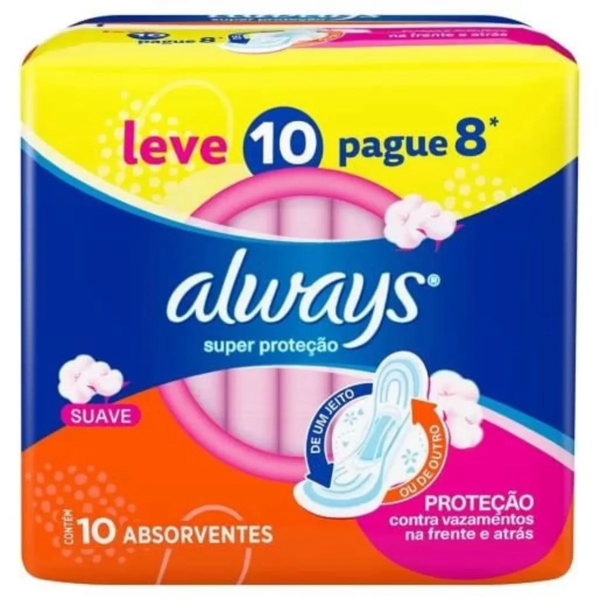 Kit c/16 Absorvente Always Suave Super Proteção 10 Unidades