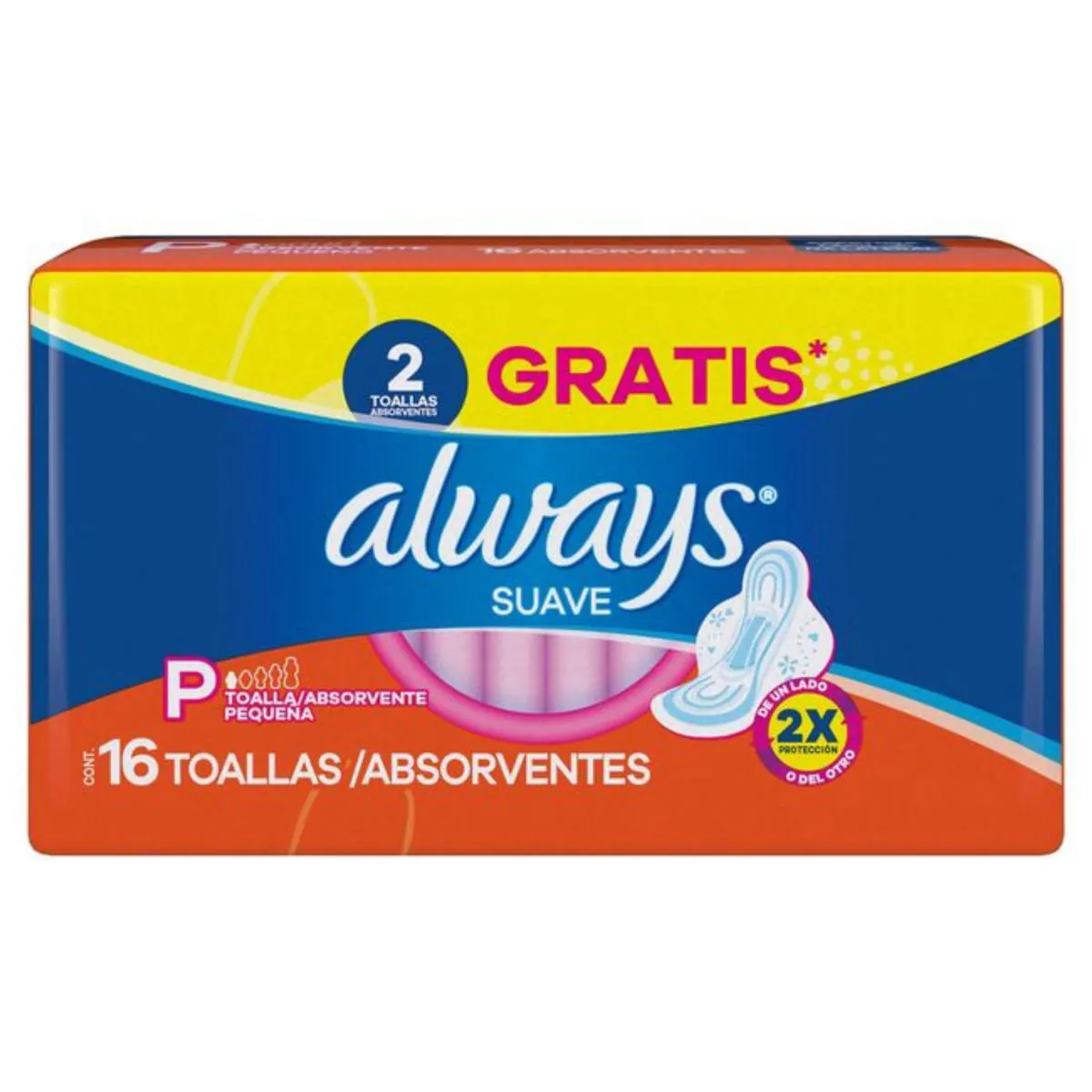 Kit c/16 Absorvente Básico Malha Suave Com Abas Always Simples 16 Unidades