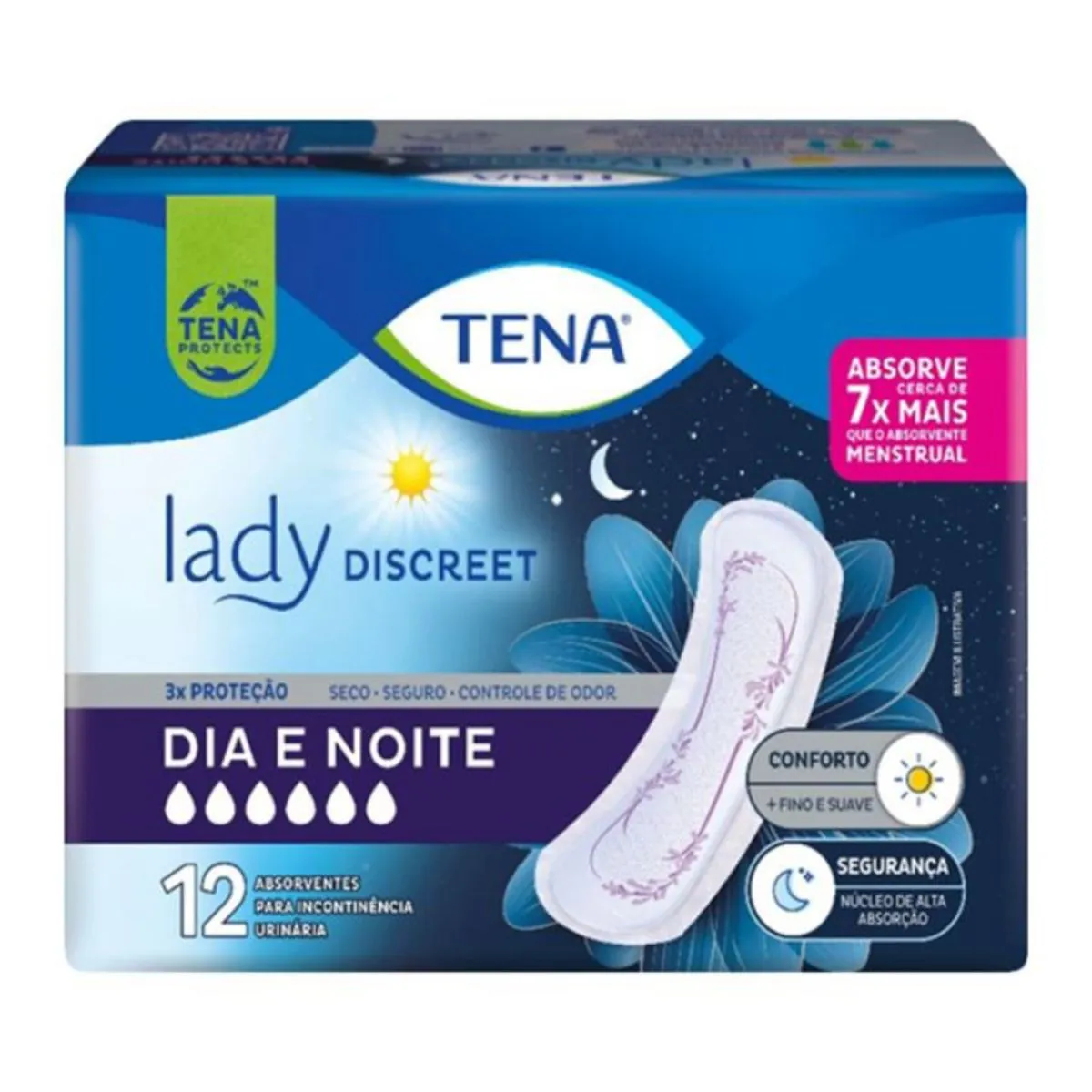 Kit c/16 Absorvente Tena Lady Discreet Dia E Noite Com 20 Unidades