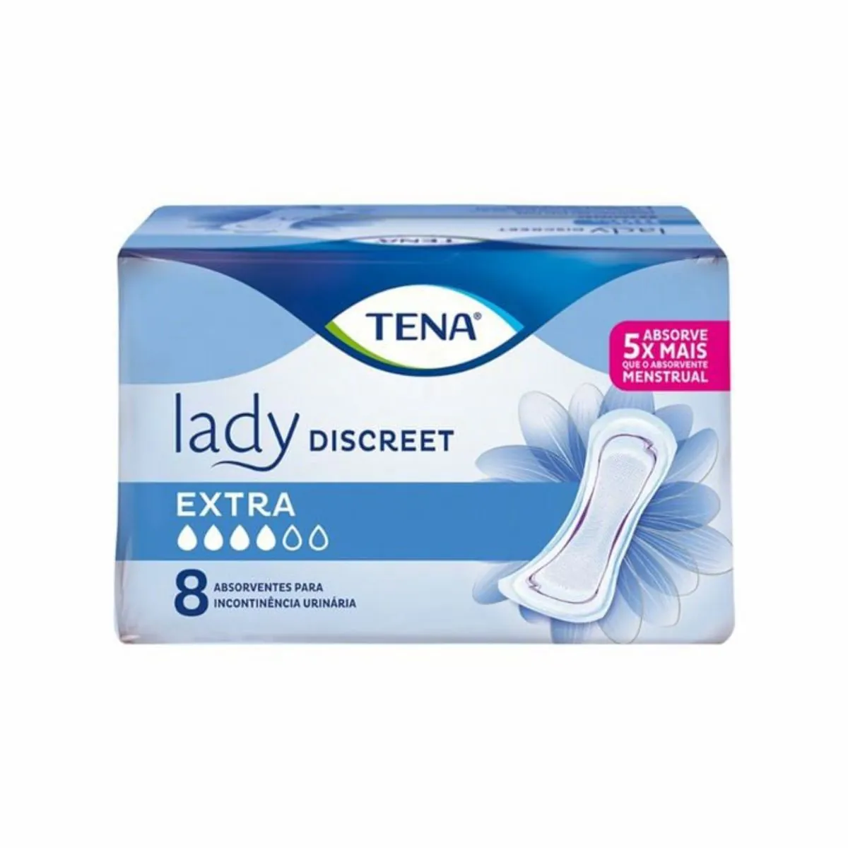 Kit c/16 Absorvente Tena Lady Discreet Extra 8 Unidades