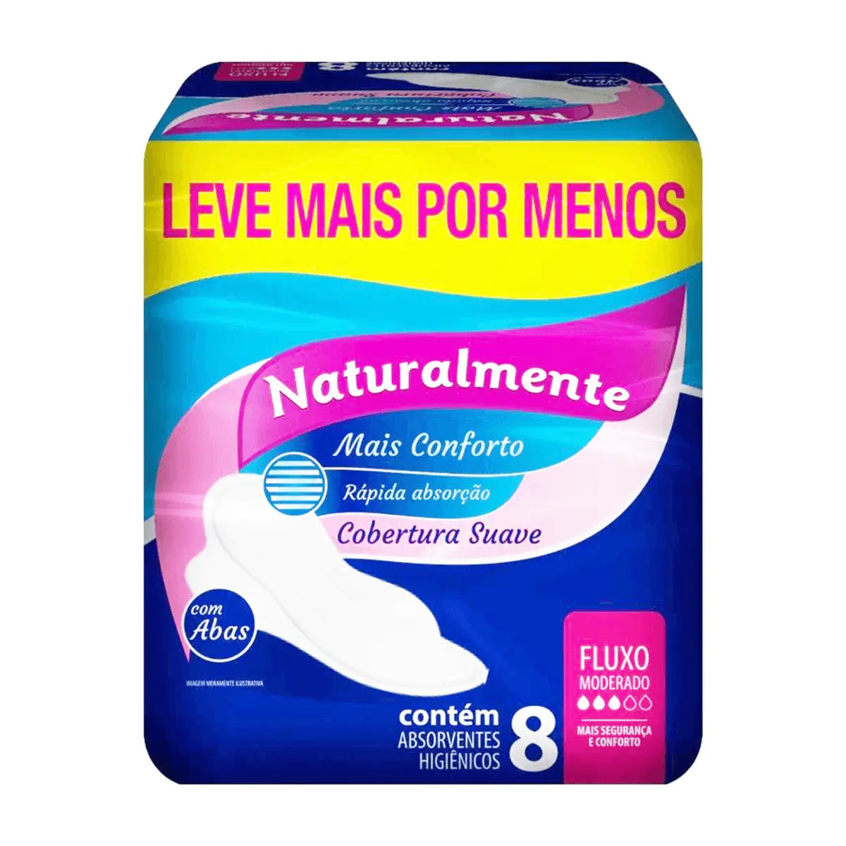 Kit c/16 Absorvente Nat Mais Com Abas C/8 Unidades