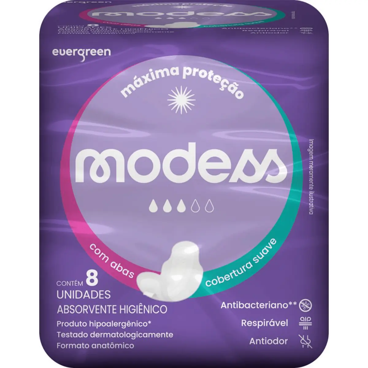 Kit c/16 Absorvente Modess Suave C/Abas C/8Un