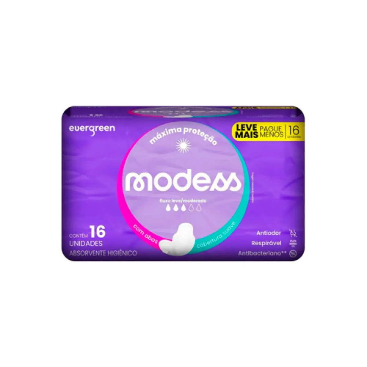 Kit c/16 Absorvente Modess Suave C/Abas C/16Un