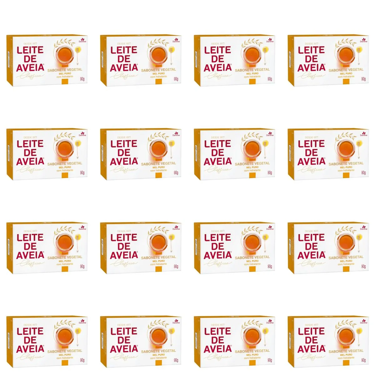 Kit c/16 Sabonetes Davene Leite De Aveia Mel Puro 90g