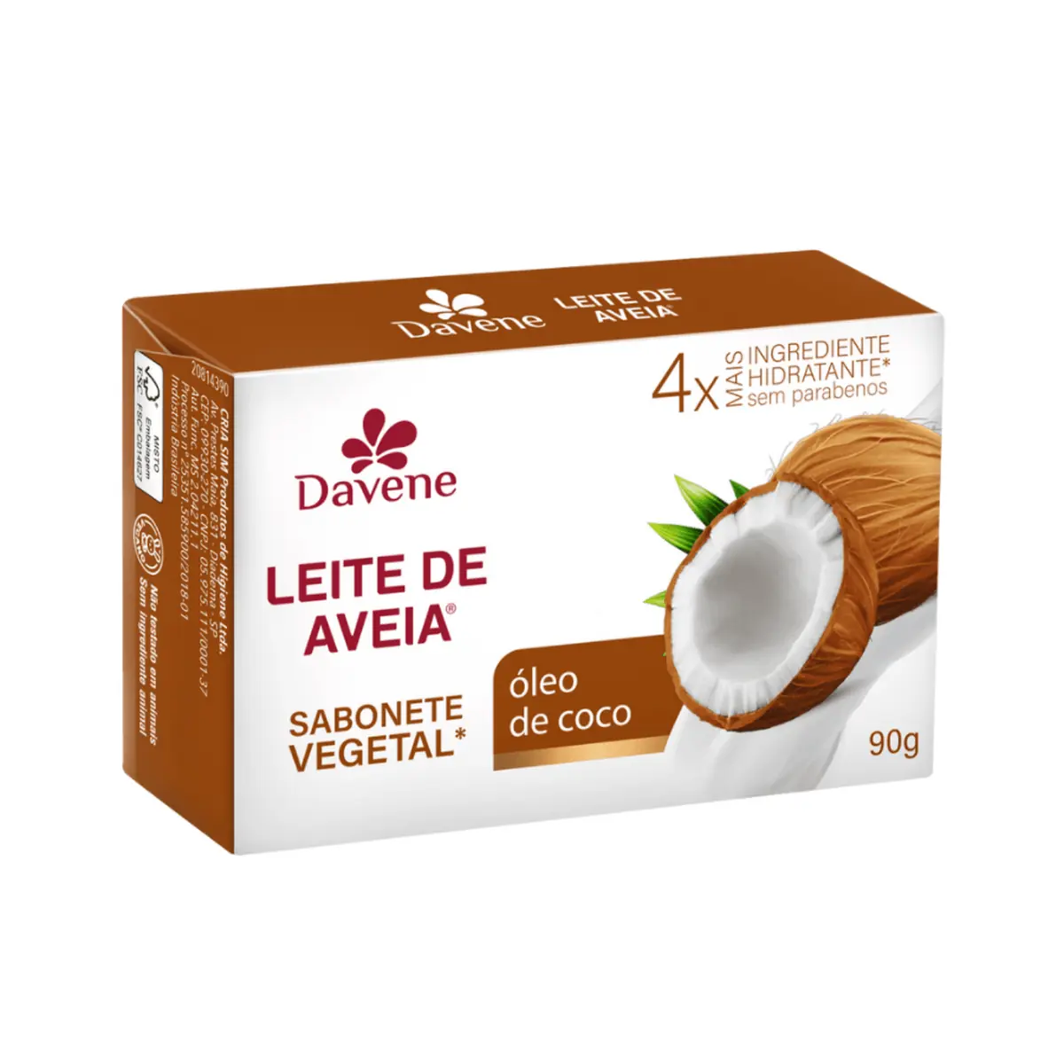 Kit c/16 Davene Sabonete Leite De Aveia Coco 90g