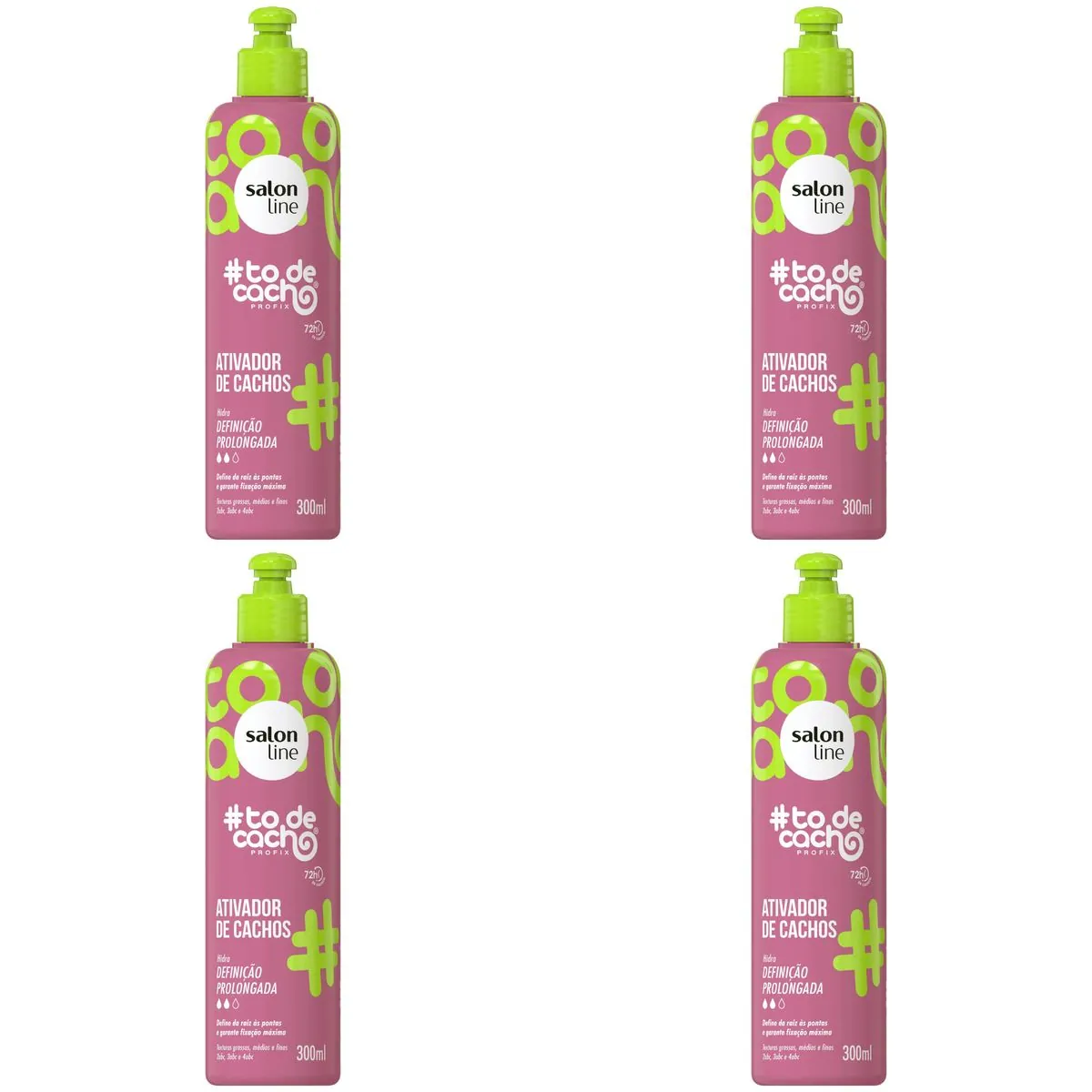 Kit c/4 Unidades de Ativador de Cachos Salon Line #Todecacho Definição Prolongada 300ml