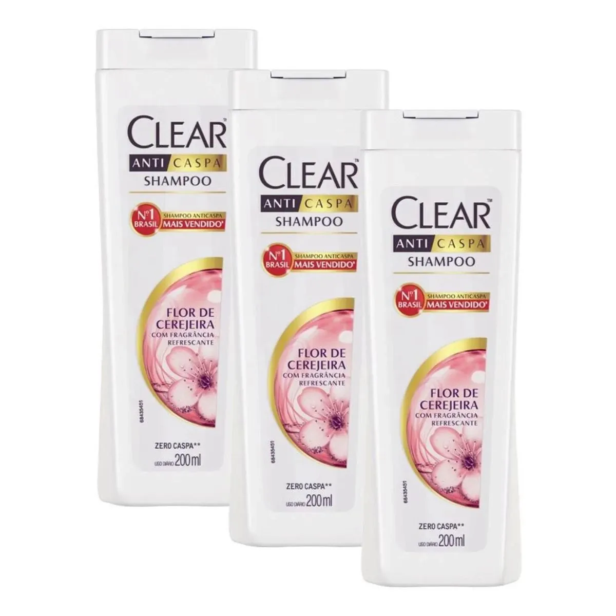 Kit c/3 Unidades de Shampoo Clear Anticaspa Flor de Cerejeira 200ml