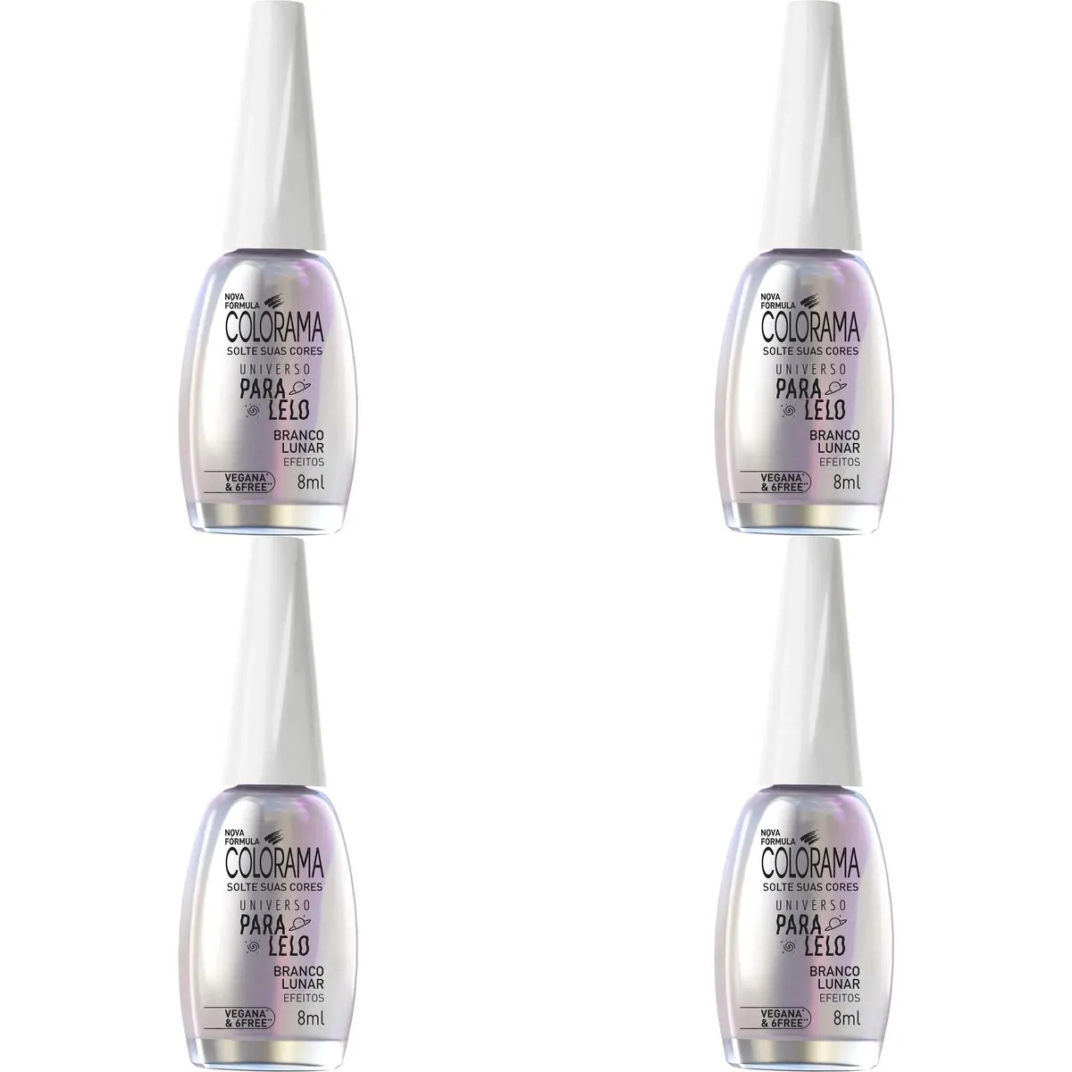 Kit c/4 Unidades de Esmalte Colorama Efeitos Branco Lunar