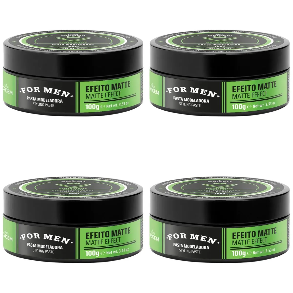 Kit c/4 Unidades de Pomada Modeladora Origem For Men 100g Matte