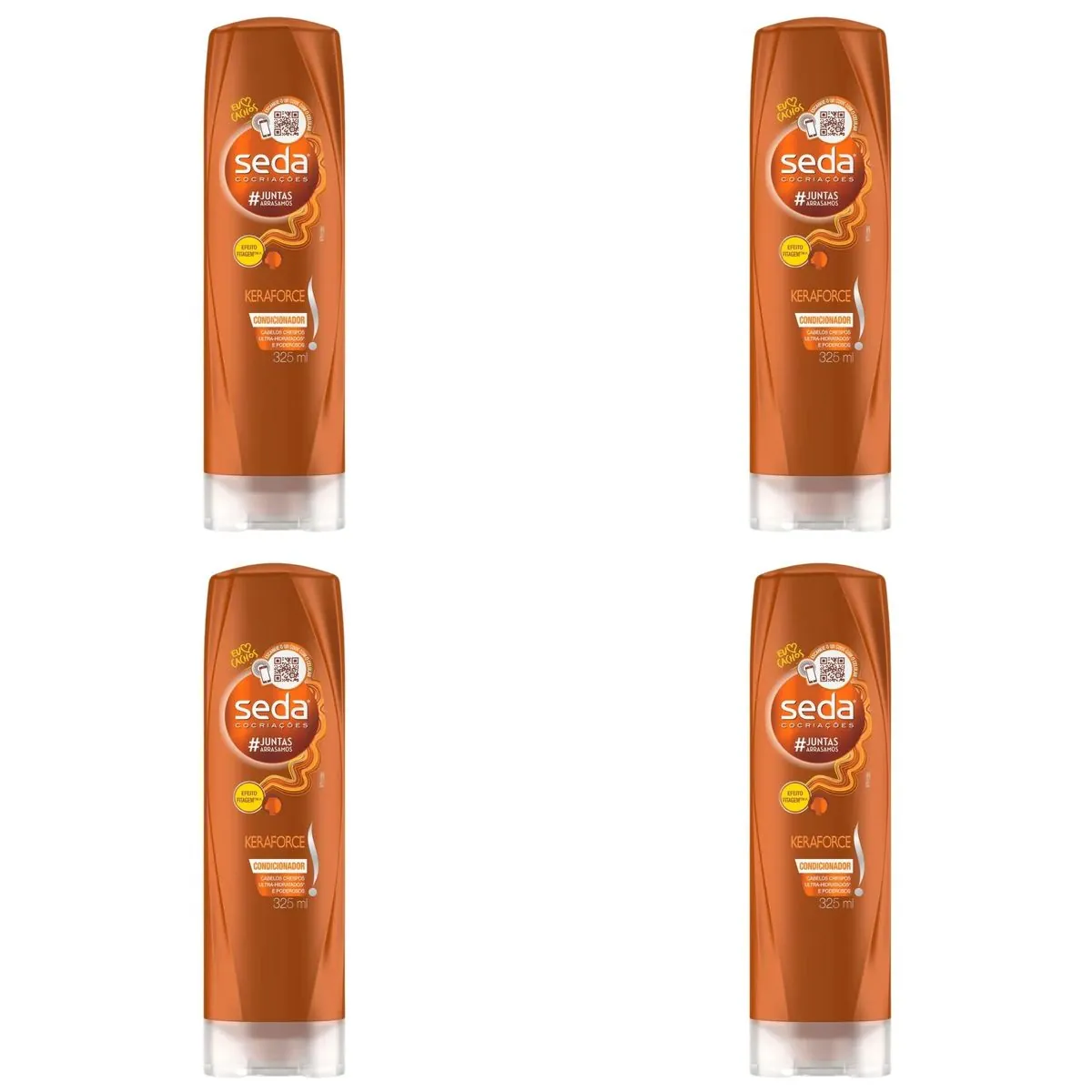 Kit c/4 Unidades de Condicionador Seda 325ml Keraforce Original
