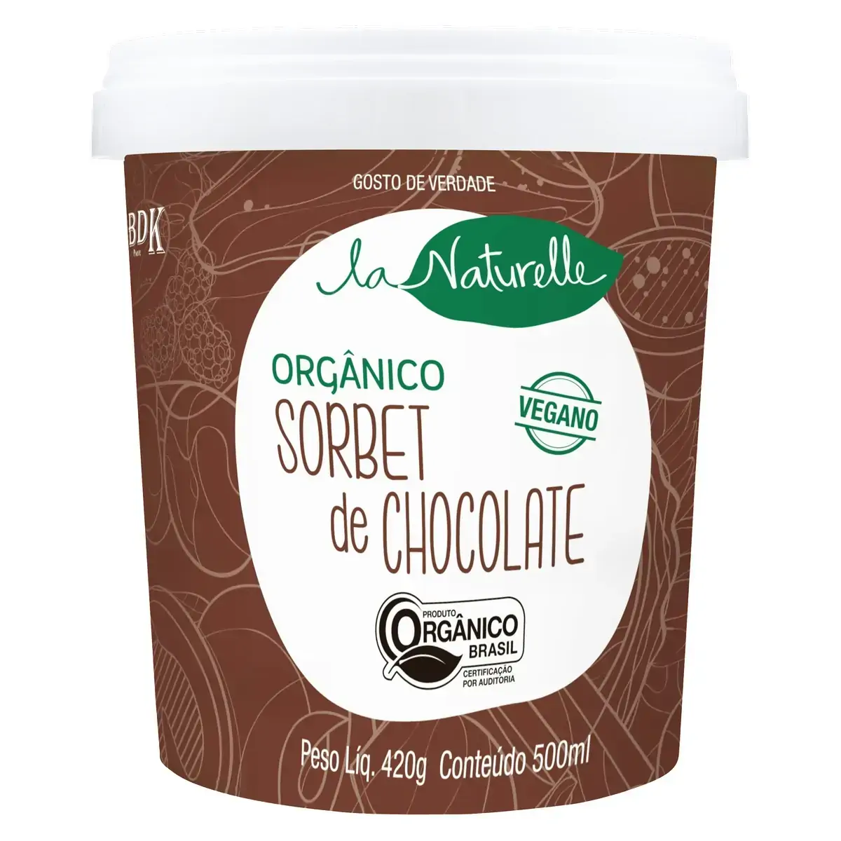 Sorvete Orgânico de Chocolate SORBET Pote 490ml