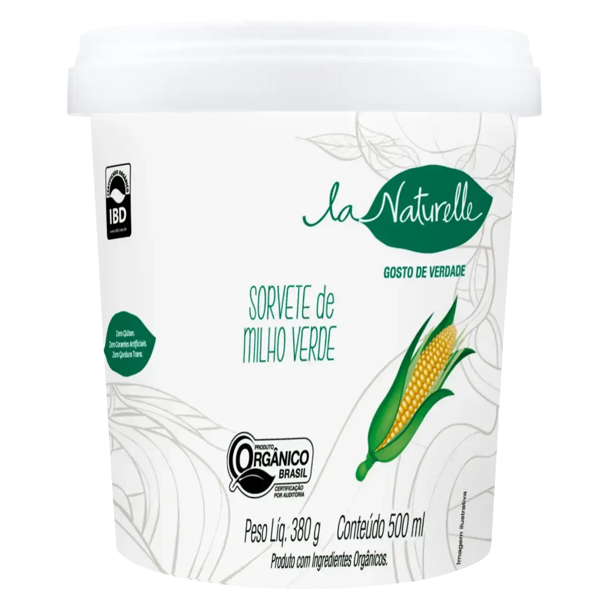 Sorvete Orgânico Milho Verde La Naturelle Pote 500ml
