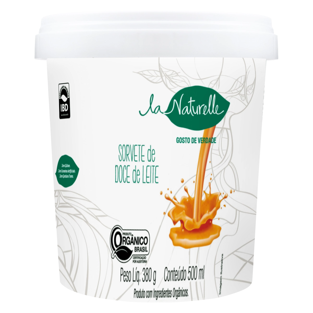 Sorvete Orgânico Doce De Leite La Naturelle Pote 500ml