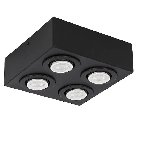 Plafon Spot Sobrepor Direcionável 4 Lâmpadas Par20 Preto Rl