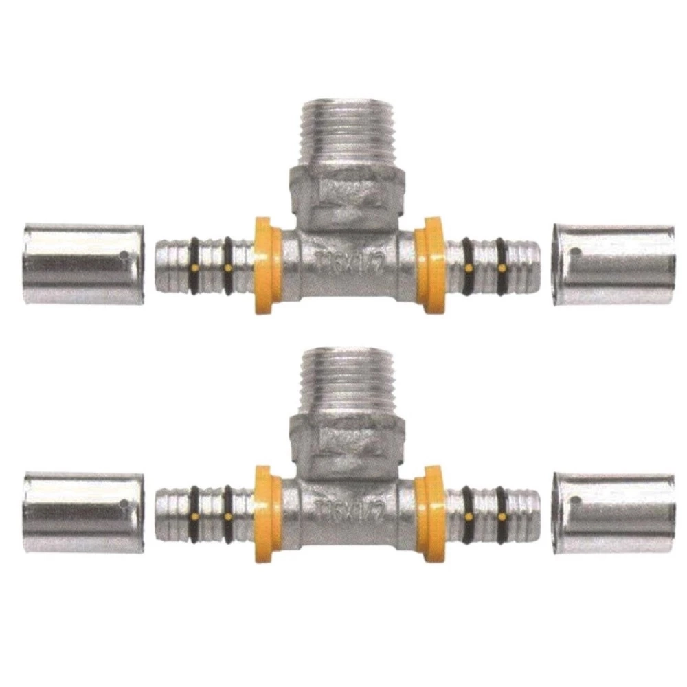 Kit 2 Te Tee P/ Gás Encanado 16mm Rm 1/2 Pex Multicamadas