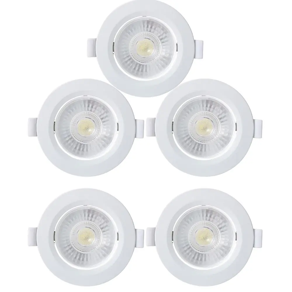 Kit 5 Spot Embutir Taschibra Alltop Redondo Led 10w 3000k