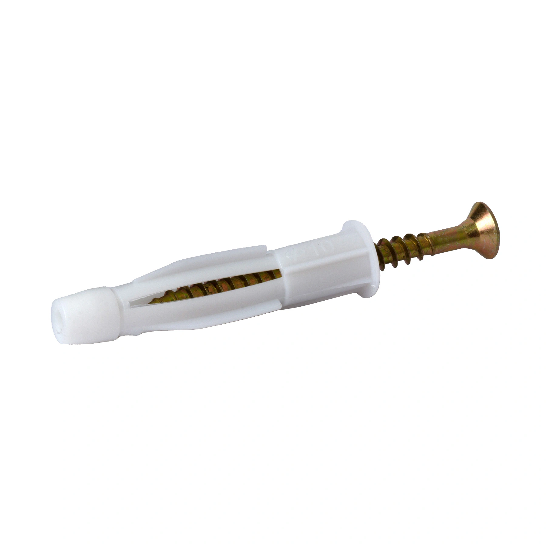 Bucha Plástico 10mm Base Maciça e Oca MU com Parafuso 25 peças Standers