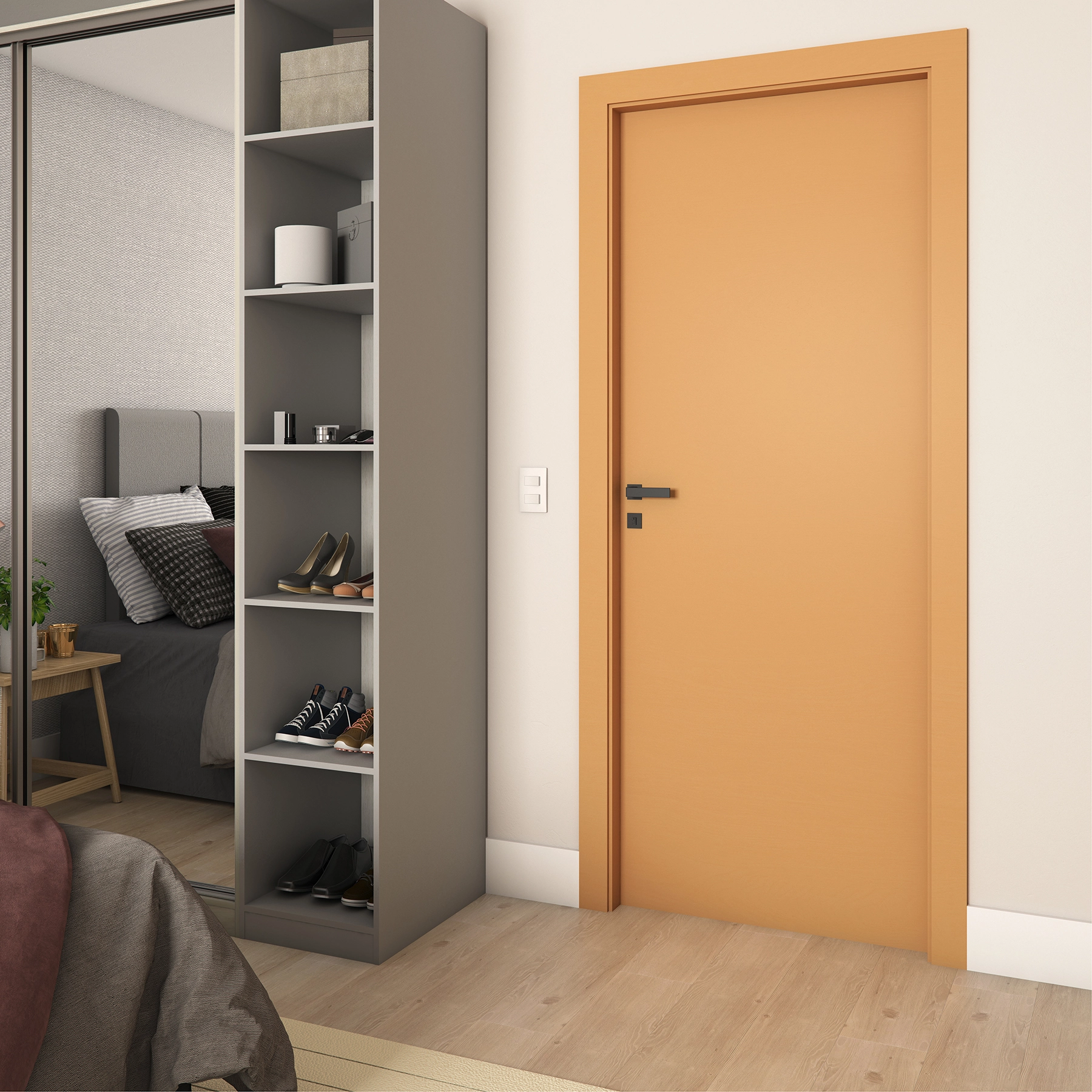 Folha de Porta Madeira de Giro ou Correr Curupixá 210x60cm Sarrafeada Vivace UV Lisa Artens